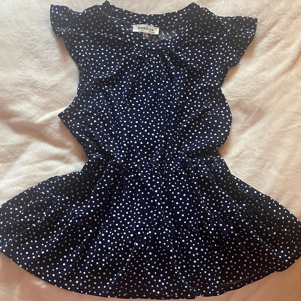 Navy Polka Dot Elegant Boutique Shirt